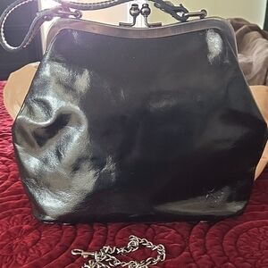 Patricia Nash Shiny Black Crossbody Bag